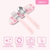 image:imageBentgo Kids Plastic Utensil Set with Fork Spoon amp Storage Case  Reusable PFAS amp BPAFree EasyGrip Handles Lightweight Dishwasher Safe School Travel amp OntheGo PurpleBallet and Bows