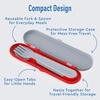 image:imageBentgo Kids Plastic Utensil Set with Fork Spoon amp Storage Case  Reusable PFAS amp BPAFree EasyGrip Handles Lightweight Dishwasher Safe School Travel amp OntheGo SafariTrucks