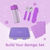 image:imageBentgo Kids Plastic Utensil Set with Fork Spoon amp Storage Case  Reusable PFAS amp BPAFree EasyGrip Handles Lightweight Dishwasher Safe School Travel amp OntheGo PurplePurple