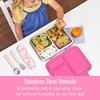 image:imageBentgo Kids Plastic Utensil Set with Fork Spoon amp Storage Case  Reusable PFAS amp BPAFree EasyGrip Handles Lightweight Dishwasher Safe School Travel amp OntheGo PurpleBallet and Bows