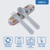 image:imageBentgo Kids Plastic Utensil Set with Fork Spoon amp Storage Case  Reusable PFAS amp BPAFree EasyGrip Handles Lightweight Dishwasher Safe School Travel amp OntheGo SafariTrucks