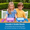 image:imageBentgo Kids Plastic Utensil Set with Fork Spoon amp Storage Case  Reusable PFAS amp BPAFree EasyGrip Handles Lightweight Dishwasher Safe School Travel amp OntheGo SafariBlue