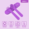 image:imageBentgo Kids Plastic Utensil Set with Fork Spoon amp Storage Case  Reusable PFAS amp BPAFree EasyGrip Handles Lightweight Dishwasher Safe School Travel amp OntheGo SafariPurple