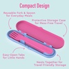 image:imageBentgo Kids Plastic Utensil Set with Fork Spoon amp Storage Case  Reusable PFAS amp BPAFree EasyGrip Handles Lightweight Dishwasher Safe School Travel amp OntheGo SafariRainbows and Butterflies