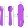 image:imageBentgo Kids Plastic Utensil Set with Fork Spoon amp Storage Case  Reusable PFAS amp BPAFree EasyGrip Handles Lightweight Dishwasher Safe School Travel amp OntheGo SafariPurple