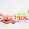 image:imageBentgo Kids Prints Tray with Transparent Cover 5Compartment BPAFree  Meal Prep Portion Control Transparent Lid Freshness Locking Clips Reusable Nature AdventureLavender Galaxy