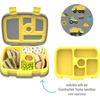 image:imageBentgo Kids Prints Tray with Transparent Cover 5Compartment BPAFree  Meal Prep Portion Control Transparent Lid Freshness Locking Clips Reusable Nature AdventureConstruction Trucks