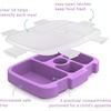 image:imageBentgo Kids Prints Tray with Transparent Cover 5Compartment BPAFree  Meal Prep Portion Control Transparent Lid Freshness Locking Clips Reusable Nature AdventureMermaid Scales
