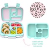 image:imageBentgo Kids Prints Tray with Transparent Cover 5Compartment BPAFree  Meal Prep Portion Control Transparent Lid Freshness Locking Clips Reusable Nature AdventureLeopard