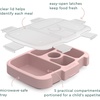 image:imageBentgo Kids Prints Tray with Transparent Cover 5Compartment BPAFree  Meal Prep Portion Control Transparent Lid Freshness Locking Clips Reusable Nature AdventureGreen Rainbow