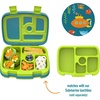 image:imageBentgo Kids Prints Tray with Transparent Cover 5Compartment BPAFree  Meal Prep Portion Control Transparent Lid Freshness Locking Clips Reusable Nature AdventureSubmarines