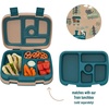 image:imageBentgo Kids Prints Tray with Transparent Cover 5Compartment BPAFree  Meal Prep Portion Control Transparent Lid Freshness Locking Clips Reusable Nature AdventureTrains