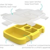 image:imageBentgo Kids Prints Tray with Transparent Cover 5Compartment BPAFree  Meal Prep Portion Control Transparent Lid Freshness Locking Clips Reusable Nature AdventureConstruction Trucks