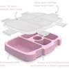 image:imageBentgo Kids Prints Tray with Transparent Cover 5Compartment BPAFree  Meal Prep Portion Control Transparent Lid Freshness Locking Clips Reusable Nature AdventureLavender Galaxy