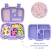 image:imageBentgo Kids Prints Tray with Transparent Cover 5Compartment BPAFree  Meal Prep Portion Control Transparent Lid Freshness Locking Clips Reusable Nature AdventureCarousel Unicorns