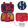 image:imageBentgo Kids Prints Tray with Transparent Cover 5Compartment BPAFree  Meal Prep Portion Control Transparent Lid Freshness Locking Clips Reusable Nature AdventureRocket