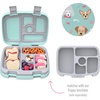 image:imageBentgo Kids Prints Tray with Transparent Cover 5Compartment BPAFree  Meal Prep Portion Control Transparent Lid Freshness Locking Clips Reusable Nature AdventurePuppy Love
