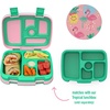 image:imageBentgo Kids Prints Tray with Transparent Cover 5Compartment BPAFree  Meal Prep Portion Control Transparent Lid Freshness Locking Clips Reusable Nature AdventureTropical