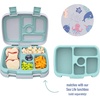 image:imageBentgo Kids Prints Tray with Transparent Cover 5Compartment BPAFree  Meal Prep Portion Control Transparent Lid Freshness Locking Clips Reusable Nature AdventureSea Life