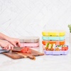 image:imageBentgo Kids Prints Tray with Transparent Cover 5Compartment BPAFree  Meal Prep Portion Control Transparent Lid Freshness Locking Clips Reusable Nature AdventureDino Fossils