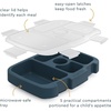image:imageBentgo Kids Prints Tray with Transparent Cover 5Compartment BPAFree  Meal Prep Portion Control Transparent Lid Freshness Locking Clips Reusable Nature AdventureFriendly Skies