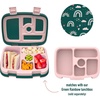 image:imageBentgo Kids Prints Tray with Transparent Cover 5Compartment BPAFree  Meal Prep Portion Control Transparent Lid Freshness Locking Clips Reusable Nature AdventureGreen Rainbow