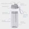 image:imageBentgo Kids Water Bottle LeakProof Bite amp Sip Spout 15 fl oz  PFAS amp BPAFree ShatterResistant Carry Handle Lightweight TopRack Dishwasher Safe Ballet amp BowsGlitter Edition  Silver