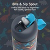 image:imageBentgo Kids Water Bottle LeakProof Bite amp Sip Spout 15 fl oz  PFAS amp BPAFree ShatterResistant Carry Handle Lightweight TopRack Dishwasher Safe Spots amp DotsDinosaur
