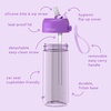 image:imageBentgo Kids Water Bottle LeakProof Bite amp Sip Spout 15 fl oz  PFAS amp BPAFree ShatterResistant Carry Handle Lightweight TopRack Dishwasher Safe Spots amp DotsPurple