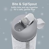 image:imageBentgo Kids Water Bottle LeakProof Bite amp Sip Spout 15 fl oz  PFAS amp BPAFree ShatterResistant Carry Handle Lightweight TopRack Dishwasher Safe Spots amp DotsGlitter Edition  Silver