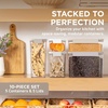 image:imageBentgo Pantry  6Piece Airtight Cereal Containers Easy Push amp Pour Lid Stackable amp Clear BPAFree Storage Locking Lids for Freshness  Ideal for Kitchen amp Pantry Organization Snow10Piece Food Storage Set White Stone