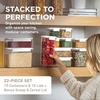 image:imageBentgo Pantry  6Piece Airtight Cereal Containers Easy Push amp Pour Lid Stackable amp Clear BPAFree Storage Locking Lids for Freshness  Ideal for Kitchen amp Pantry Organization Snow22Piece Food Storage Set Snow