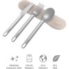 image:imageBentgo Stainless Steel Reusable Travel Utensil Set  3Piece Silverware Set with Carrying Case HighGrade Premium Steel BPAFree Case Ideal for Camping Office Use SandSand
