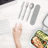 image:imageBentgo Stainless Steel Reusable Travel Utensil Set  3Piece Silverware Set with Carrying Case HighGrade Premium Steel BPAFree Case Ideal for Camping Office Use SandGray