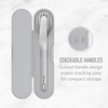 image:imageBentgo Stainless Steel Reusable Travel Utensil Set  3Piece Silverware Set with Carrying Case HighGrade Premium Steel BPAFree Case Ideal for Camping Office Use SandGray