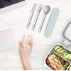 image:imageBentgo Stainless Steel Reusable Travel Utensil Set  3Piece Silverware Set with Carrying Case HighGrade Premium Steel BPAFree Case Ideal for Camping Office Use SandAqua