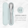image:imageBentgo Stainless Steel Reusable Travel Utensil Set  3Piece Silverware Set with Carrying Case HighGrade Premium Steel BPAFree Case Ideal for Camping Office Use SandAqua
