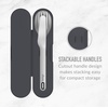 image:imageBentgo Stainless Steel Reusable Travel Utensil Set  3Piece Silverware Set with Carrying Case HighGrade Premium Steel BPAFree Case Ideal for Camping Office Use SandCarbon