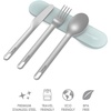 image:imageBentgo Stainless Steel Reusable Travel Utensil Set  3Piece Silverware Set with Carrying Case HighGrade Premium Steel BPAFree Case Ideal for Camping Office Use SandAqua