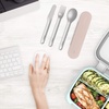 image:imageBentgo Stainless Steel Reusable Travel Utensil Set  3Piece Silverware Set with Carrying Case HighGrade Premium Steel BPAFree Case Ideal for Camping Office Use SandRose