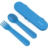 image:imageBentgo Kids Plastic Utensil Set with Fork Spoon amp Storage Case  Reusable PFAS amp BPAFree EasyGrip Handles Lightweight Dishwasher Safe School Travel amp OntheGo SafariBlue