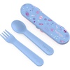 image:imageBentgo Kids Plastic Utensil Set with Fork Spoon amp Storage Case  Reusable PFAS amp BPAFree EasyGrip Handles Lightweight Dishwasher Safe School Travel amp OntheGo SafariLavender Galaxy