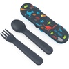 image:imageBentgo Kids Plastic Utensil Set with Fork Spoon amp Storage Case  Reusable PFAS amp BPAFree EasyGrip Handles Lightweight Dishwasher Safe School Travel amp OntheGo SafariDino