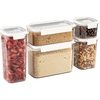 image:imageBentgo Pantry  6Piece Airtight Cereal Containers Easy Push amp Pour Lid Stackable amp Clear BPAFree Storage Locking Lids for Freshness  Ideal for Kitchen amp Pantry Organization Snow10Piece Food Storage Set Snow