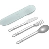 image:imageBentgo Stainless Steel Reusable Travel Utensil Set  3Piece Silverware Set with Carrying Case HighGrade Premium Steel BPAFree Case Ideal for Camping Office Use SandAqua
