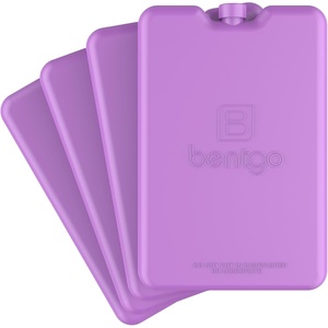 image:imageBentgo Chillers Ice Packs Slim Reusable Lunch Ice Packs 4Pack  QuickFreeze Design PFAS amp BPAFree Keeps Food Cold for Hours Easy to Clean BluePurple