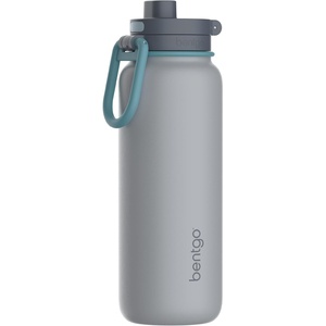 image:imageBentgo Flip 2in1 Straw amp Chug LeakProof Insulated Water Bottle 24 fl oz  Premium 188 Stainless SteelTripleLayer Vacuum Insulation 24Hour Cold BPA amp PFASFree Cafe Au LaitGray Surf