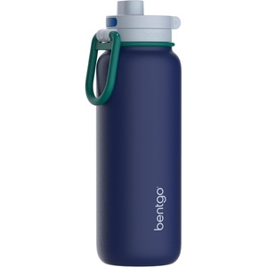 image:imageBentgo Flip 2in1 Straw amp Chug LeakProof Insulated Water Bottle 24 fl oz  Premium 188 Stainless SteelTripleLayer Vacuum Insulation 24Hour Cold BPA amp PFASFree Cafe Au LaitPrep Blue