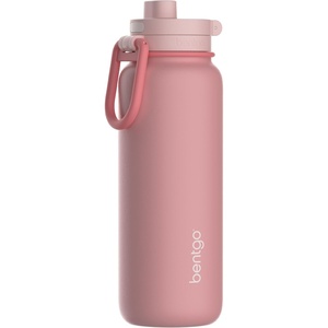 image:imageBentgo Flip 2in1 Straw amp Chug LeakProof Insulated Water Bottle 24 fl oz  Premium 188 Stainless SteelTripleLayer Vacuum Insulation 24Hour Cold BPA amp PFASFree Cafe Au LaitBlushing