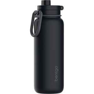 image:imageBentgo Flip 2in1 Straw amp Chug LeakProof Insulated Water Bottle 24 fl oz  Premium 188 Stainless SteelTripleLayer Vacuum Insulation 24Hour Cold BPA amp PFASFree Cafe Au LaitBack to Black